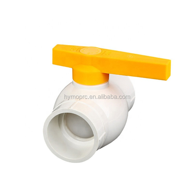 Служба обработки формования ASTM/DIN Стандарт 1/2 дюймовый PVC шаровой клапан с желтой ручкой