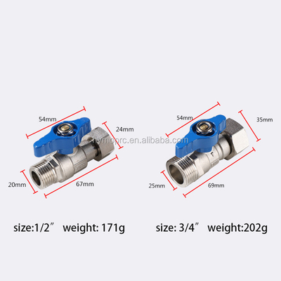 Нержавеющая сталь ASTM/DIN Standard Mini Ball Valve PEX Nickel Plated для газопроводов из меди
