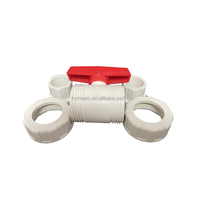1/2&quot;-8&quot; ПВХ True Union Ball Valve Long Handle Белый цвет для соединения розетки / нитки