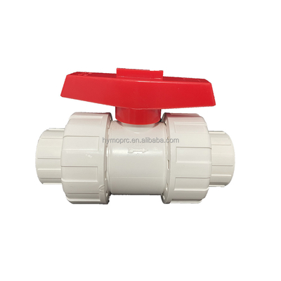 1/2&quot;-8&quot; ПВХ True Union Ball Valve Long Handle Белый цвет для соединения розетки / нитки